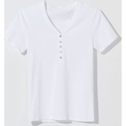 Koszulka z guzikami Eco Aware - Biały. Białe koszulki damskie Mohito, s, bez wzorów, bez kołnierzyka, bez rękawów. Za 39,99 zł.