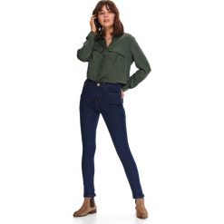Spodnie długie damskie skinny. Spodnie damskie Top Secret, na wiosnę, s, bez wzorów, z jeansu. W wyprzedaży za 34,99 zł.