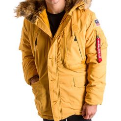 ALPHA INDUSTRIES POLAR JACKET PARKA > 123144-441. Kurtki męskie Alpha Industries, xl, z aplikacjami, z poliesteru, klasyczne, bez kaptura. W wyprzedaży za 819,99 zł.