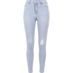 Spodnie damskie: Urban Classics Ladies High Waist Skinny Denim Pants Jeansy damskie jasnoniebieski