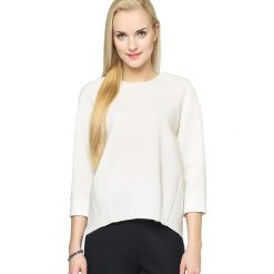 Bluza w kolorze białym. Białe bluzy damskie Deni Cler, bez wzorów, z denimu, bez rękawów, bez kaptura. W wyprzedaży za 369,95 zł.