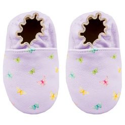 Buciki niemowlęce: Skórzane buty niemowlęce „Butterfly” w kolorze lawendowym