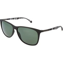 Męskie okulary przecwsłoneczne w kolorze czarno-szaro-zielonym. Czarne okulary przeciwsłoneczne męskie marki Hugo Boss Sunglasses, z tworzywa sztucznego, wakacyjne. W wyprzedaży za 279,95 zł.