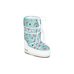 Śniegowce Dziecko Moon Boot GIRL FLAMINGO. Niebieskie kozaki dziewczęce marki Moon Boot, bez wzorów, bez obcasa. Za 263,20 zł.