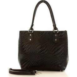 Shopper bag damskie: Torebka skórzana shopper bag Gabriella – czarna