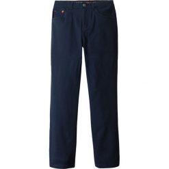 Spodnie twillowe Slim Fit bonprix ciemnoniebieski. Niebieskie spodnie chłopięce marki bonprix, z materiału. Za 49,99 zł.