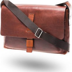 Brązowa skórzana torba na laptopa Joop Loreto Janis. Pomarańczowe torby męskie skórzane w paski, vintage, małe. Za 859,00 zł.