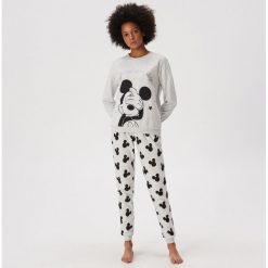 Piżama dwuczęściowa Mickey Mouse - Jasny szary. Szare piżamy damskie Sinsay, s, z motywem z bajki, bez rękawów. Za 79,99 zł.