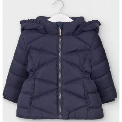 Mayoral - Kurtka dziecięca 80-98 cm. Niebieskie kurtki dziewczęce Mayoral, bez wzorów, z elastanu, długie, z kapturem. Za 145,90 zł.