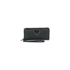 Portfele Guess JADE LARGE ZIP AROUND. Czarne portfele damskie Guess, z aplikacjami. Za 270,69 zł.