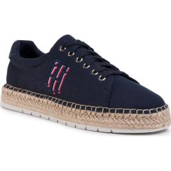 Espadryle TOMMY HILFIGER - Nautical Th Lace Up Espadrille FW0FW04749 Desert Sky DW5. Niebieskie espadryle damskie TOMMY HILFIGER, bez wzorów, ze skóry, bez obcasa, na płaskiej podeszwie. Za 359,00 zł.