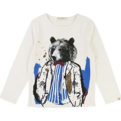 Koszulka w kolorze kremowym. Białe t-shirty chłopięce Billieblush & Billybandit, z nadrukiem, z bawełny, z długim rękawem. W wyprzedaży za 49,95 zł.