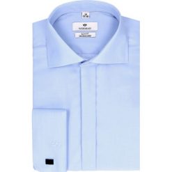 Koszula wincass 2407 na spinki slim fit niebieski. Niebieskie spinki do mankietów męskie marki Recman, m, bez wzorów, z bawełny, eleganckie, z włoskim kołnierzykiem, bez rękawów. Za 169,00 zł.