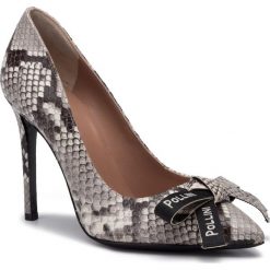 Szpilki POLLINI - SA1037AC18TK0954 Roccia. Szare półbuty damskie Pollini, ze skóry. W wyprzedaży za 699,00 zł.