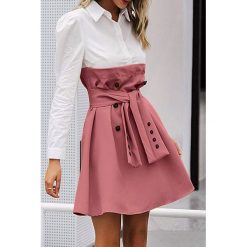 Sukienka TABIRA PUDRA. Sukienki damskie Sukienka TABIRA PUDRA, s, bez wzorów, bez kołnierzyka, z krótkim rękawem, krótkie, mini. W wyprzedaży za 99,00 zł.