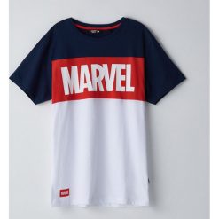 Koszulka Marvel - Granatowy. Niebieskie koszulki męskie Cropp, s, z motywem z bajki, bez kołnierzyka, bez rękawów. Za 49,99 zł.