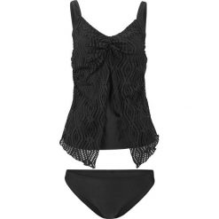 Tankini (2 części) bonprix czarny. Czarne stroje kąpielowe damskie bonprix, bez wzorów. Za 79,99 zł.