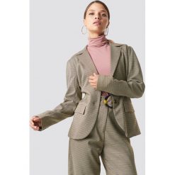 NA-KD Classic Marynarka w kratkę - Brown,Beige. Brązowe marynarki damskie NA-KD Classic, w kratkę, z tkaniny. Za 283,95 zł.