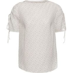 Tunika ze sznurowaniem bonprix biało-czarny w kropki. Białe tuniki damskie bonprix, w kropki, ze sznurowanym dekoltem. Za 37,99 zł.