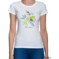 Koszulka damska. kwiaty i ptaki. Szare t-shirty damskie Pakamera, w kwiaty. Za 79,00 zł.