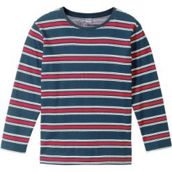 Shirt w paski z długim rękawem bonprix niebiesko-czerwono-biel wełny w paski. Niebieskie t-shirty chłopięce bonprix, w paski, z wełny, z długim rękawem. Za 17,99 zł.