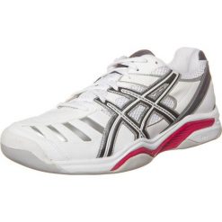 ASICS GELCHALLENGER 9 INDOOR Obuwie do tenisa Indoor white/charcoal/red. Białe buty do tenisa męskie Asics, z materiału, z paskami. Za 399,00 zł.