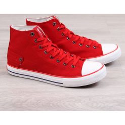 Trampki męskie wysokie czerwone Big Star DD174253 - czerwony. Czerwone trampki męskie retro. Za 99,99 zł.