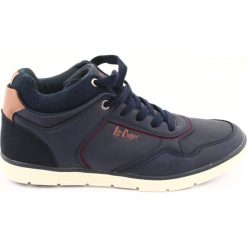 Buty męskie Lee Cooper 19-29-032B granatowe. Pomarańczowe buty sportowe męskie Lee Cooper, ze skóry, na sznurówki. W wyprzedaży za 169,00 zł.