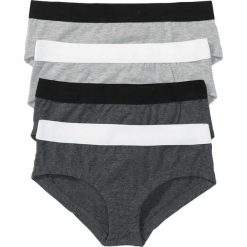 Figi: Figi „panty” (4 pary), bawełna organiczna bonprix jasnoszary + antracytowy melanż