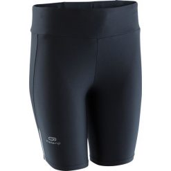 Legginsy do biegania krótkie RUN DRY damskie. Czarne legginsy sportowe damskie KALENJI, m, bez wzorów, z elastanu, do biegania. Za 29,99 zł.