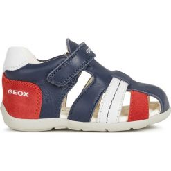 Geox - Sandały dziecięce. Niebieskie sandały chłopięce Geox, ze skóry, bez zapięcia. Za 239,90 zł.