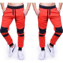 Spodnie męskie dresowe czerwone jogger Recea. Czerwone spodnie męskie Recea, s, bez wzorów, z bawełny, sportowe. Za 59,99 zł.