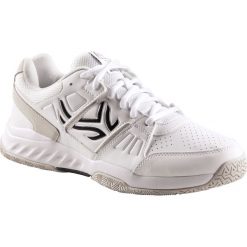Buty tenisowe TS160 męskie na każdą nawierzchnię. Białe buty sportowe męskie ARTENGO, z poliesteru, bez zapięcia, tenisowe. Za 119,99 zł.