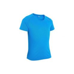 Koszulka turystyczna Hike 100 dla chłopców. Niebieskie t-shirty chłopięce QUECHUA, bez wzorów, z poliesteru, bez rękawów. Za 14,99 zł.