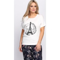 T-shirty damskie: Kremowy T-shirt Pinky Promises