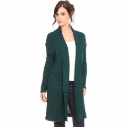 Kardigan "Liliane" w kolorze zielonym. Zielone kardigany damskie marki Cosy Winter, s, prążkowane. W wyprzedaży za 159,95 zł.