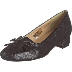 Buty ślubne damskie: Skórzane czółenka w kolorze czarnym