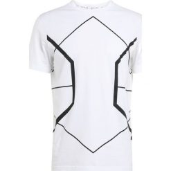 Neil Barrett BLACKBARRETT SYMMETRIC LINES CREW NECK Tshirt z nadrukiem white/black. Białe koszulki polo męskie marki Neil Barrett BLACKBARRETT, l, z nadrukiem, z bawełny. W wyprzedaży za 440,30 zł.