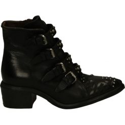 Botki - 264201 NERO. Czarne botki damskie na zamek Venezia, ze skóry. Za 599,00 zł.