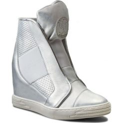 Sneakersy ROBERTO - 527/D Srebro. Szare półbuty damskie Roberto, ze skóry. W wyprzedaży za 199,00 zł.