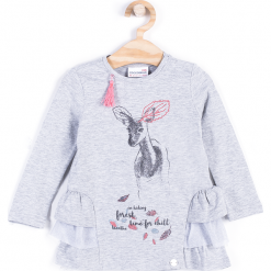 Koszulka. Szare bluzki dziewczęce bawełniane FOREST HEART. Za 39,90 zł.