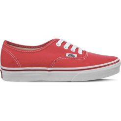 Czerwone Ponadczasowe Vansy Authentic RED. Czerwone trampki i tenisówki damskie Molly.pl, bez wzorów, z gumy, bez zapięcia. Za 259,00 zł.