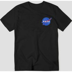 T-shirt NASA Logo. Szare t-shirty męskie Custom, s, z haftami, z bawełny, klasyczne, z klasycznym kołnierzykiem. Za 29,90 zł.