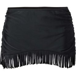 Figi bikini ze spódniczką bonprix czarny. Czarne stroje kąpielowe damskie bonprix, bez wzorów. Za 64,99 zł.