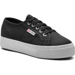 Tenisówki SUPERGA - 2730 Cotu S00C3N0 Black/Fwhite F83. Czarne półbuty damskie Superga, na co dzień, bez wzorów, z gumy, bez obcasa, na koturnie, bez zapięcia. Za 279,00 zł.