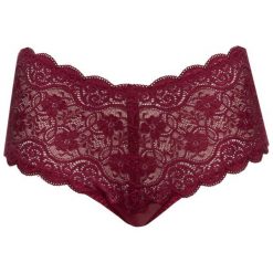 Figi klasyczne z wysokim stanem Triumph Amourette 10166772. Czerwone figi damskie Triumph, bez wzorów, z elastanu. W wyprzedaży za 79,00 zł.