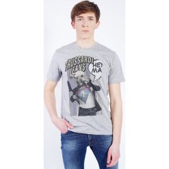 T-shirt z nadrukiem. Szare t-shirty męskie Trussardi Jeans, xl, z nadrukiem, klasyczne, z okrągłym kołnierzem. Za 117,00 zł.