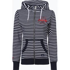 Superdry - Damska bluza rozpinana, niebieski. Niebieskie bluzy damskie Superdry, s, w paski, bez rękawów, bez kaptura. Za 399,95 zł.
