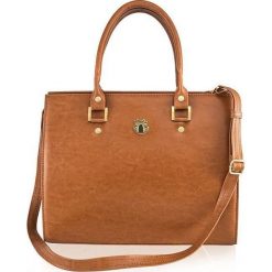 Damska skórzana torba shopper Gatto jasny brąz. Niebieskie torby damskie na zakupy Tagless, w paski, z bawełny, na ramię, bez dodatków. Za 349,00 zł.