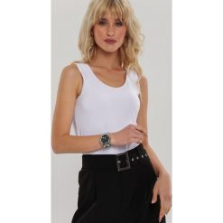 Biały Top Stellar Lady. Białe bluzki damskie Renee, s, bez wzorów, z jeansu, z okrągłym kołnierzem. Za 29,99 zł.